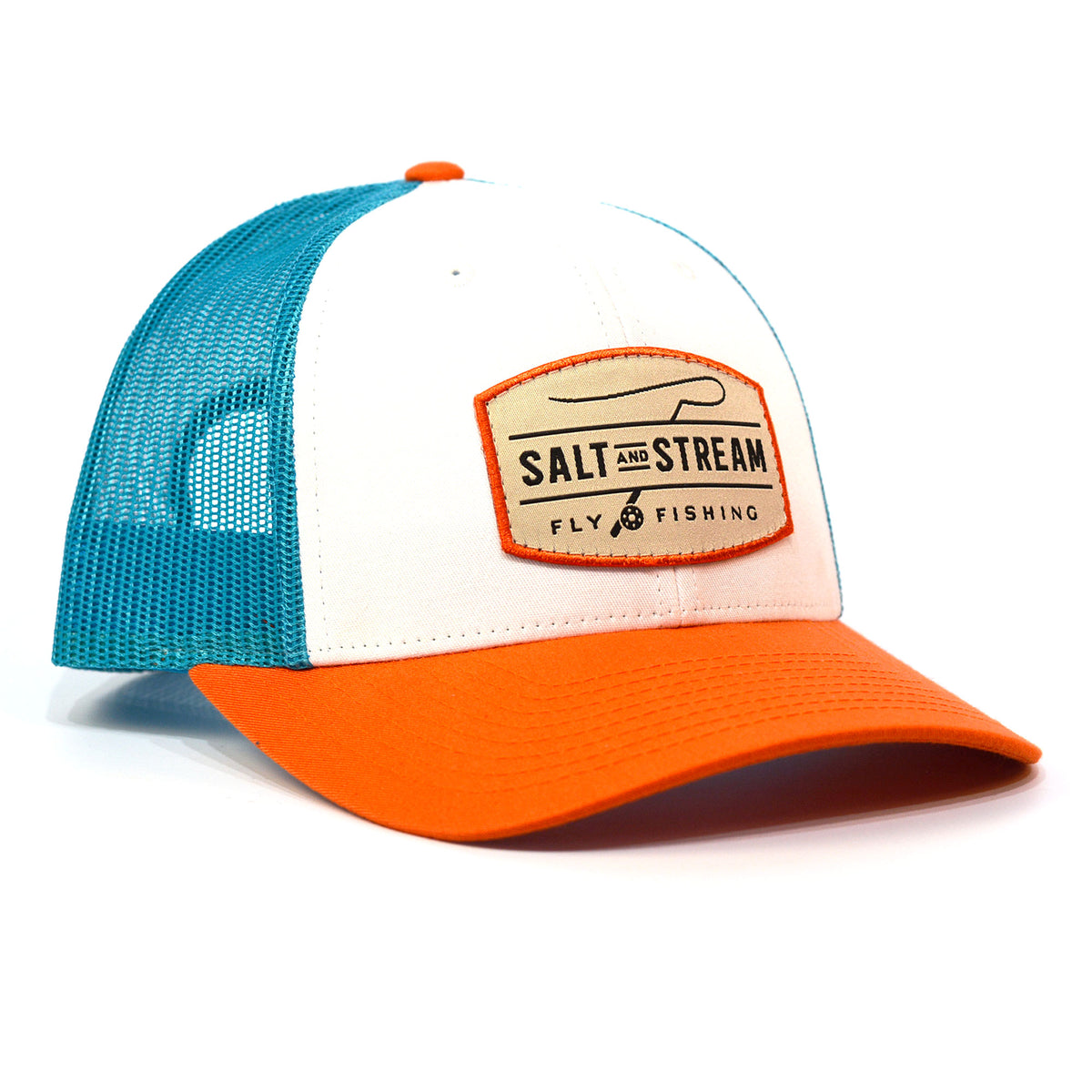 Richardson 115 White/ Blue Hawaiin/ Pale Orange Low Pro Trucker